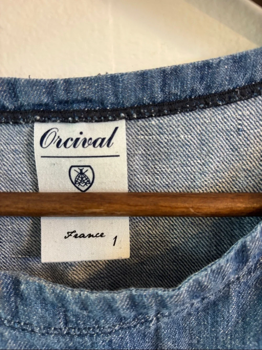 Orcival France 100% Linen Casual Chambray Shift Dress - Picture 2 of 5